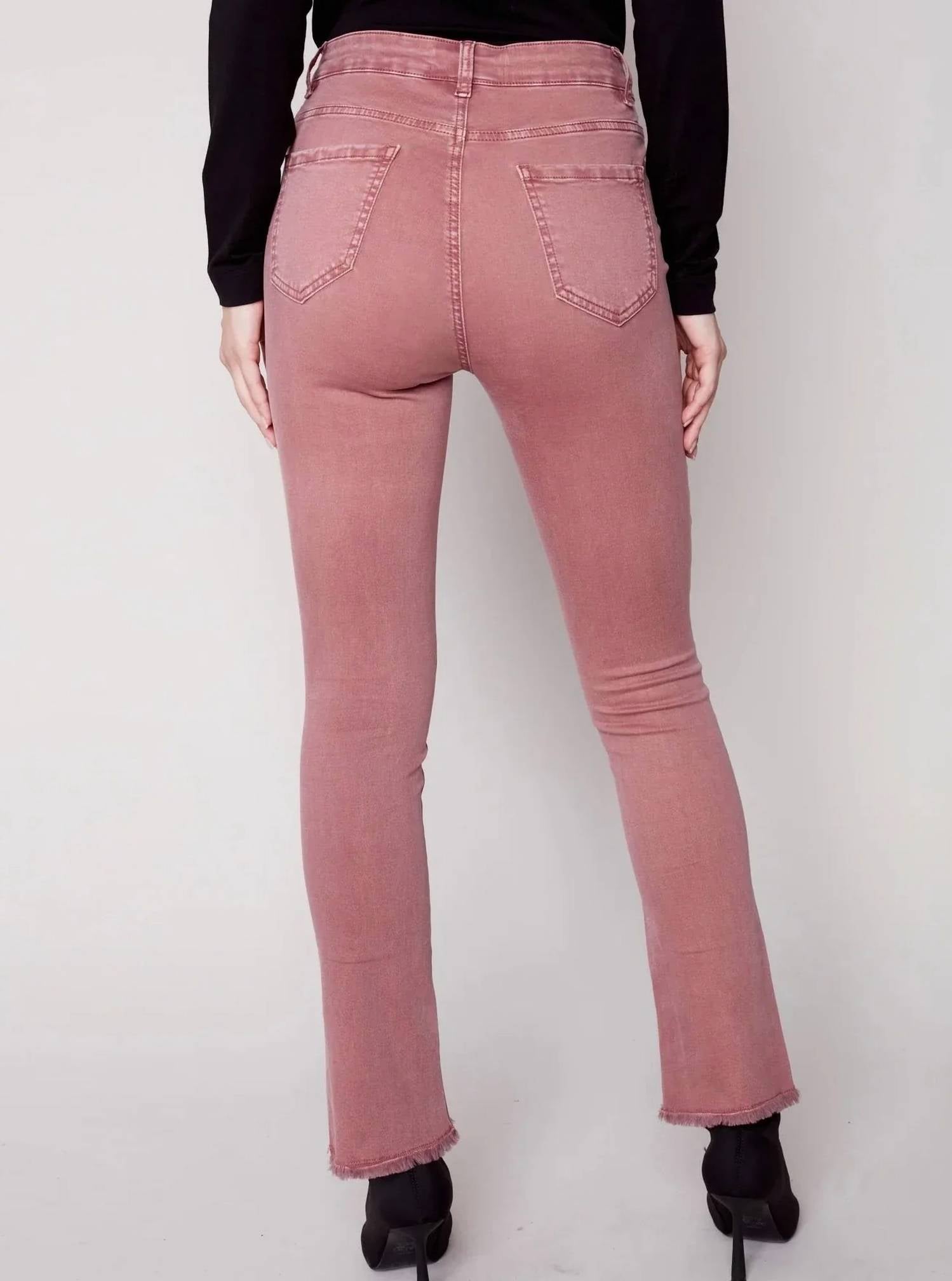 Charlie B - Asymmetrical Hem Bootcut Jean
