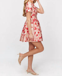 Before You - Floral Jacquard Mini Dress