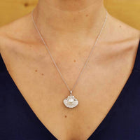 Shanore - Women's Shell Necklace With Pearl & Swarovski Crystals