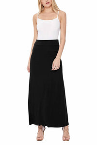 Moa Collection - Women's Casual Relaxed Fit Solid Maxi Skirt