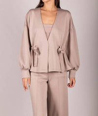 P.CILL Butter Modal Wrap Cardigan in taupe - women's cardigan