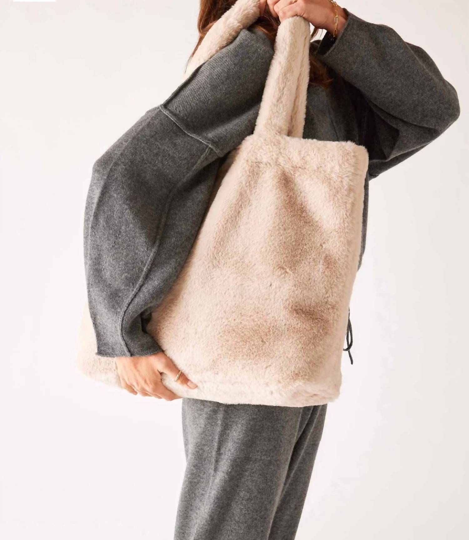 Mersea - Women's Cozy Cabin Faux Fur Tote Bag