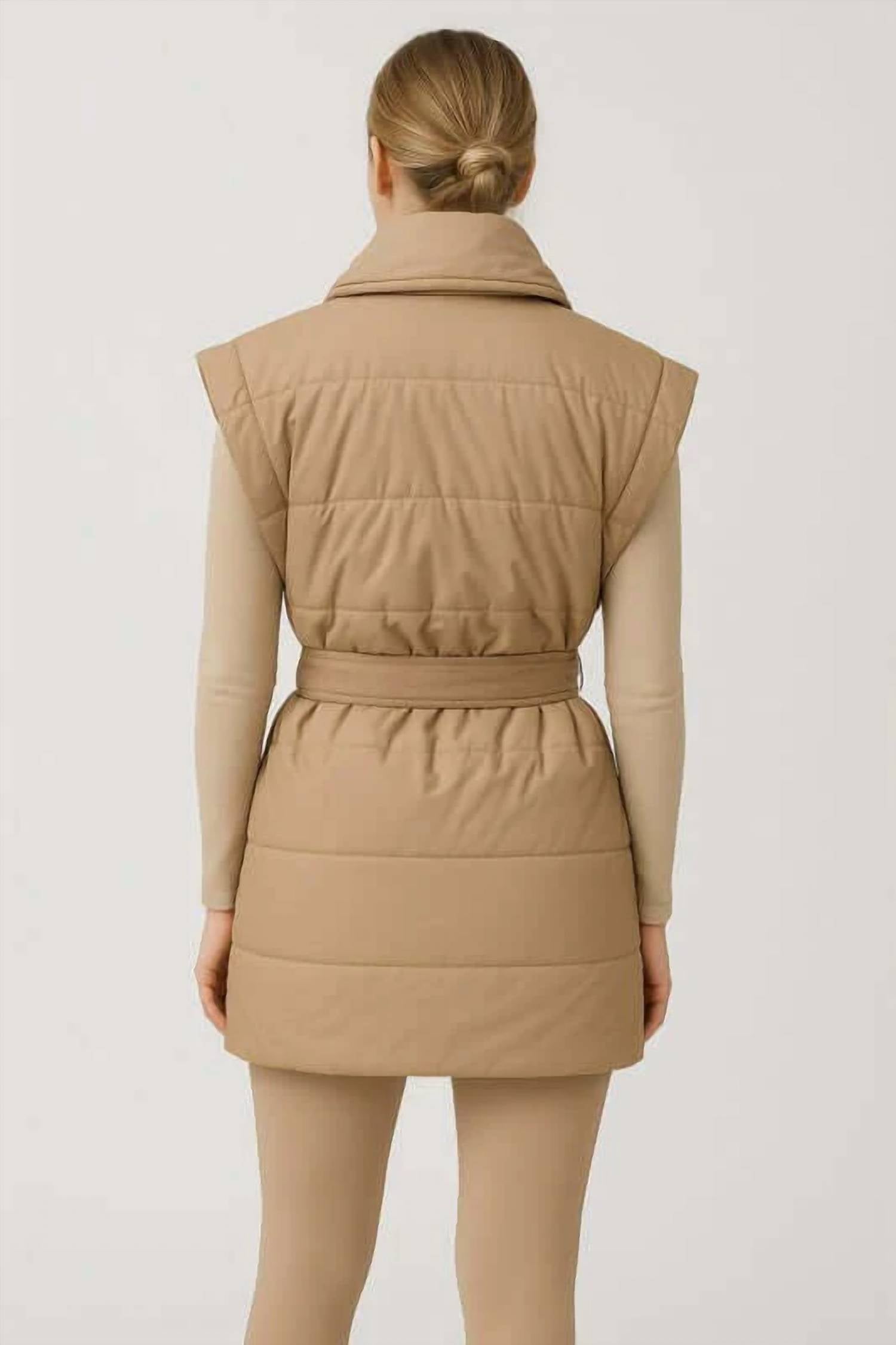 Fate - Annie Puffer Wrap Vest with Tie