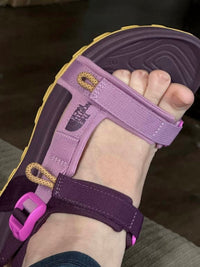 THE NORTH FACE Women’s Explore Camp Sandals in mineral purple black cu - women's sandal - detail view