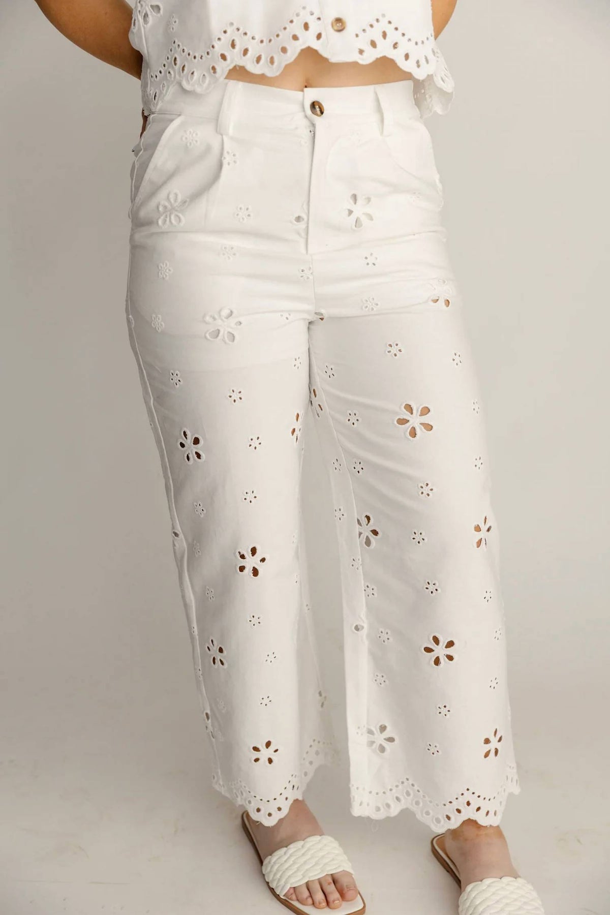 Entro - Eyelet Denim Pants