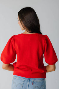 Wishlist - Puff Sleeve Button-up Sweater Cardigan