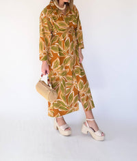 Karlie Shirt Midi Dress in desert palm - women's dress - alternate view