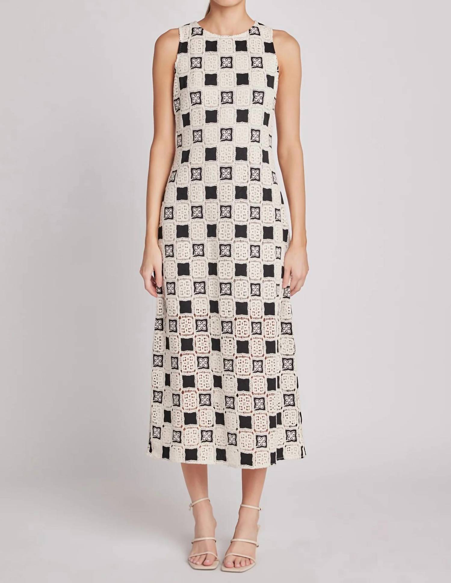 English Factory - Crochet Patchwork Sleeveless Dress