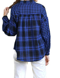 Umgee - Plaid & Checkered Button Up Top