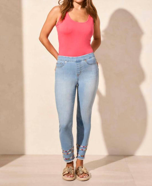 Tribal - Audrey Pull-on Slim Ankle Jeans With Embroidery