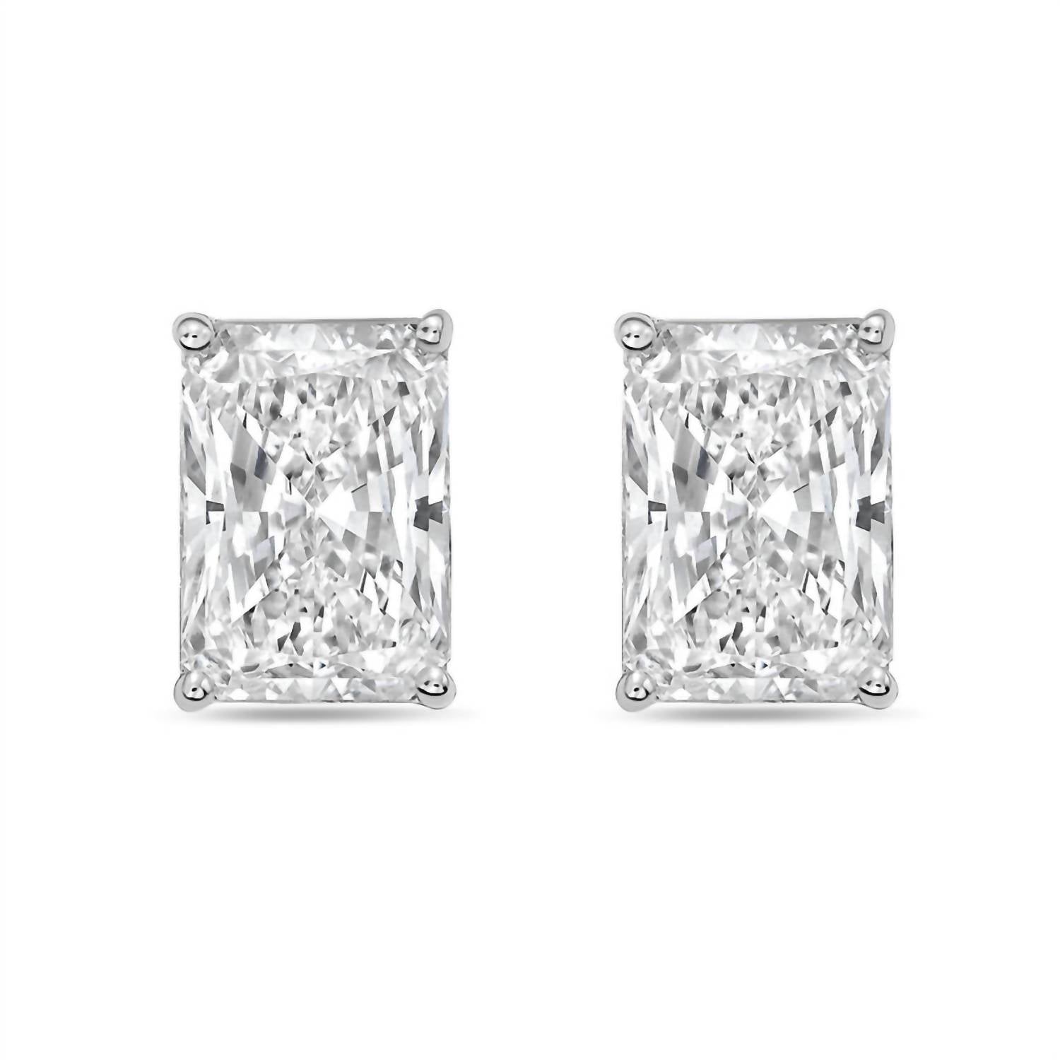 Diana M Jewels - Women's Radiant Lab-grown Diamond Stud Earrings (7.00 Tcw) - Elegant