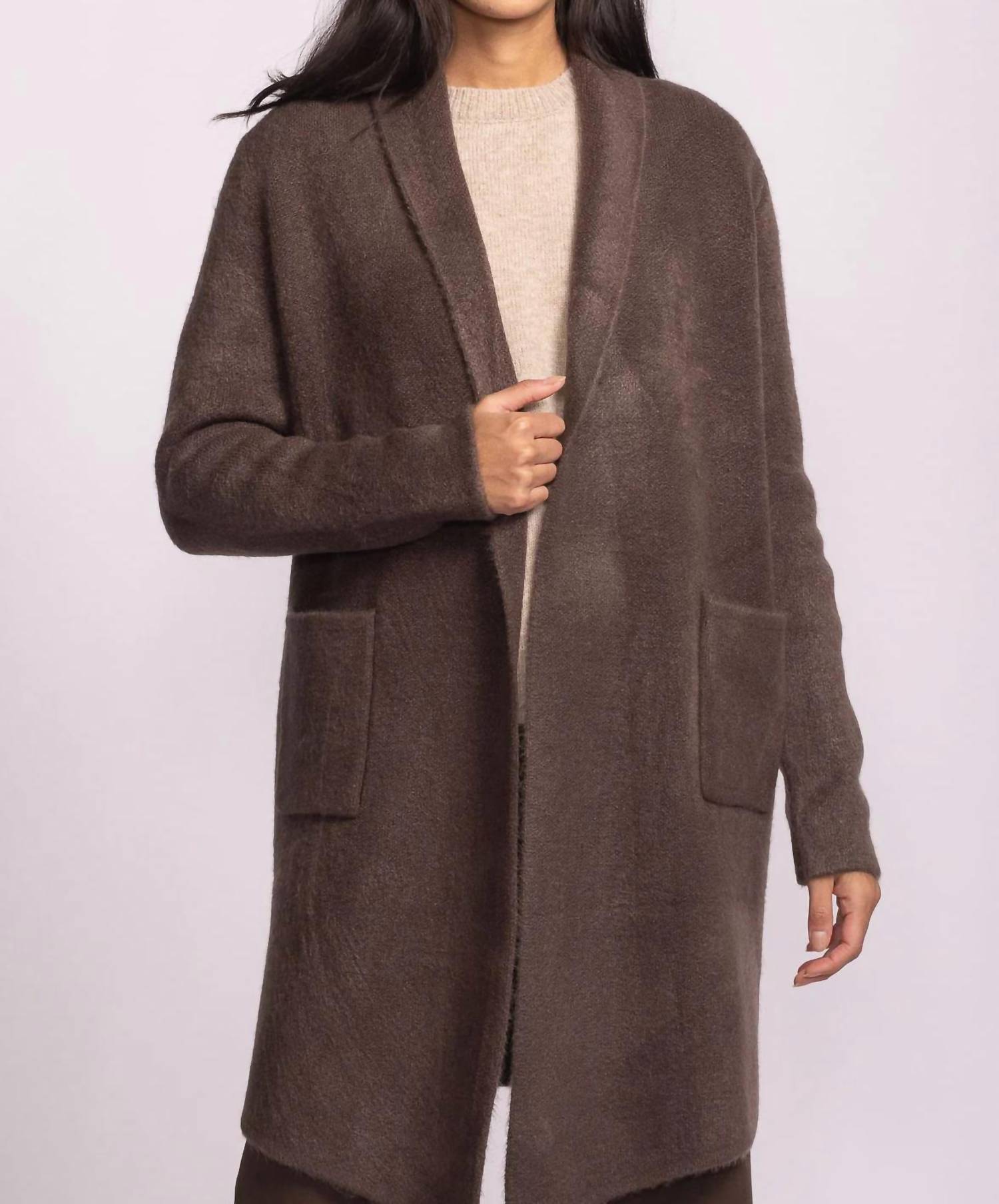 PINK MARTINI Stockport Jacket in dark brown 1 - women's cardigan