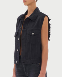 Haikure Ryder Satin Bull Vest in carbon - women's jacket - alternate view