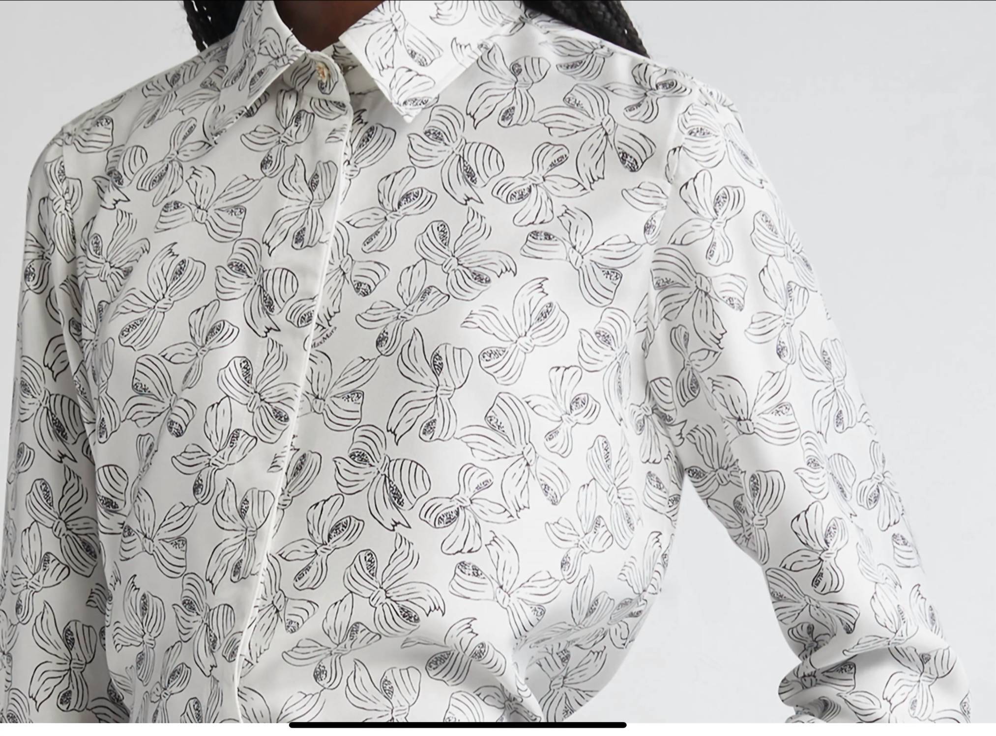 MaxMara Rodesia Blouse in white black - women's blouse - detail view