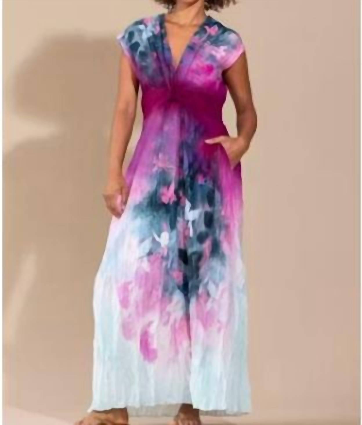 Go By Go Silk - CRINKLE CUT TWIST DRESS