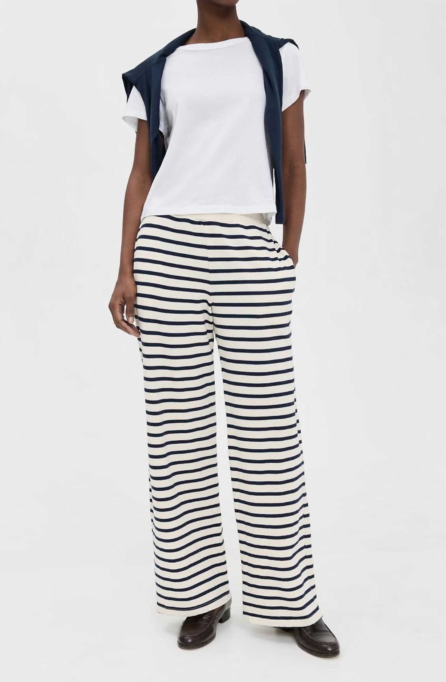 XIRENA Emmette Wide Leg Sweatpant in natural stripe - women's pants - view 4