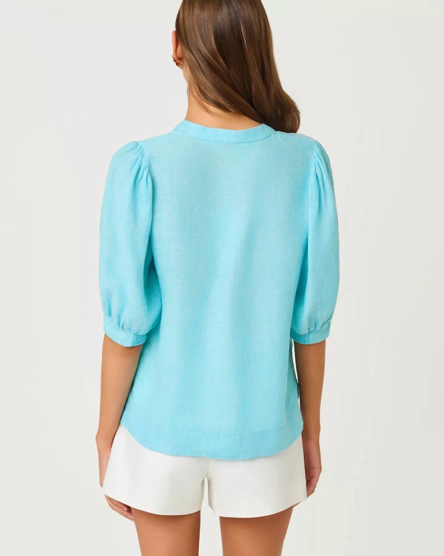 Lilly Pulitzer - Mialeigh Elbow Sleeve Linen Top