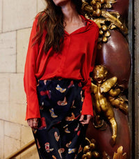 catherine gee Daria French Cuff Blouse in toreador - women's blouse - alternate view