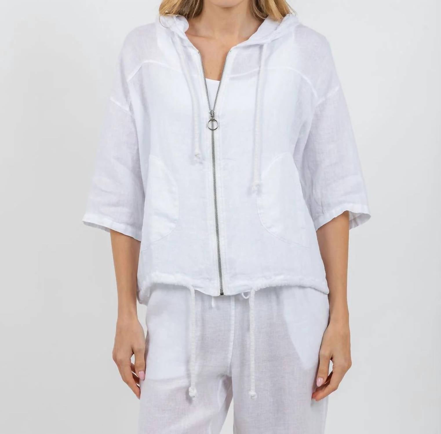 Elliott Lauren - Zip Front Linen Jacket