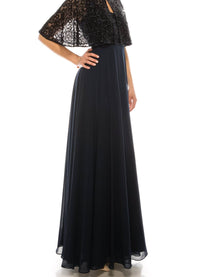 Aidan Mattox - Beaded Cape A-line Evening Dress