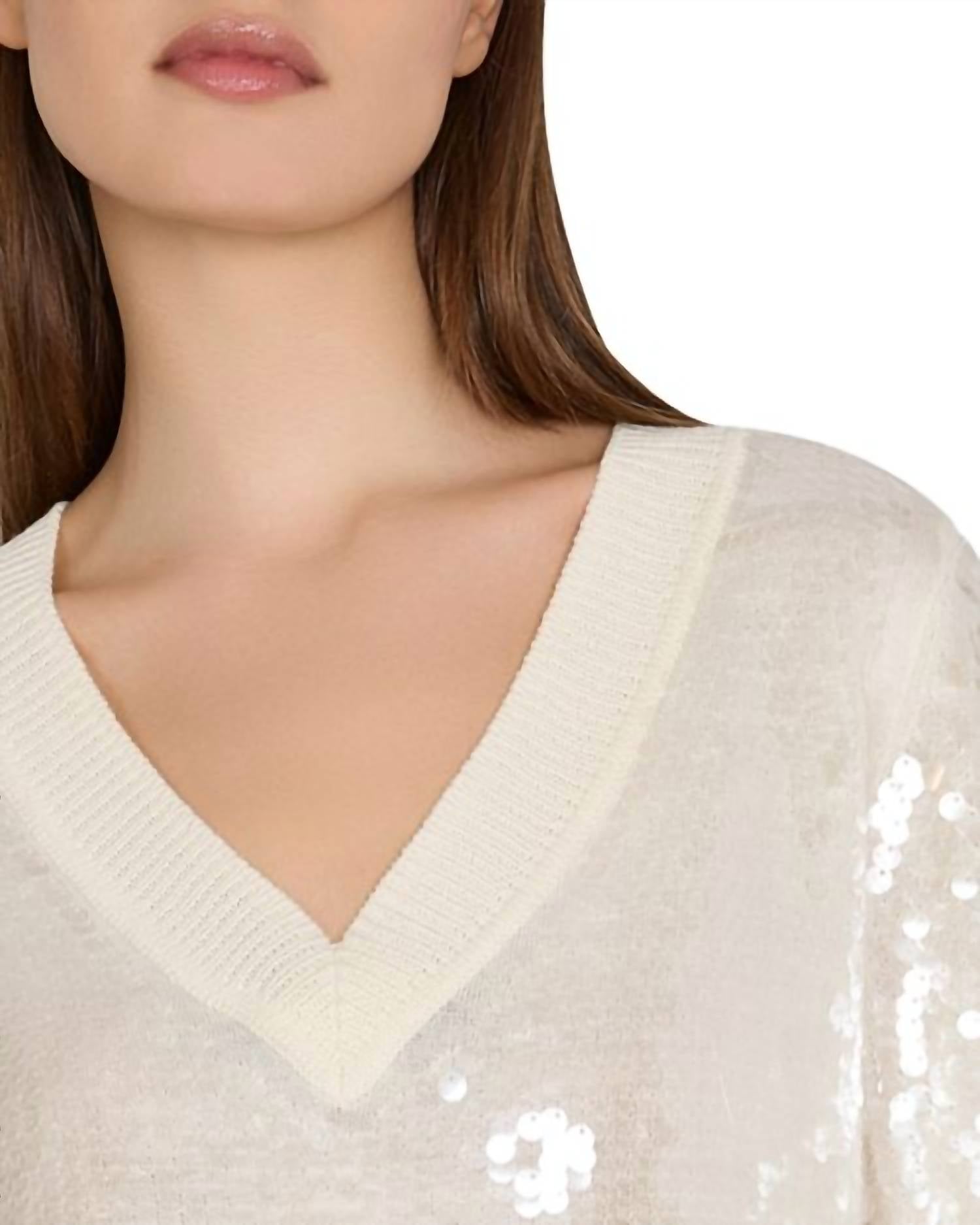 Milly - Illaria Sequin V-Neck Sweater