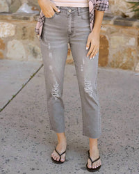 Grace And Lace - Mel's Favorite Straight Leg Cropped Denim Jeans