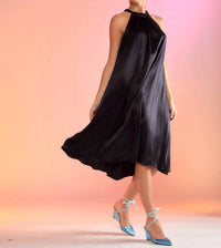 SALERNO SILK HALTER DRESS