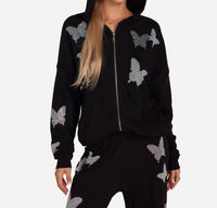 Lauren Moshi - Koa Crystal Zip Hoodie