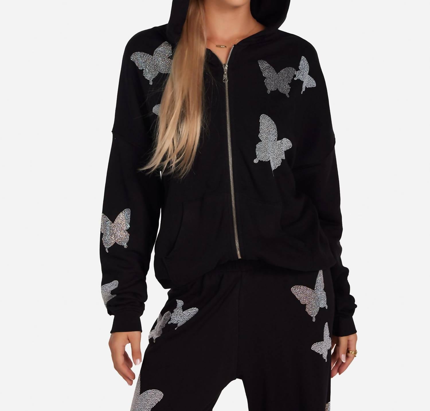 Lauren Moshi - Koa Crystal Zip Hoodie