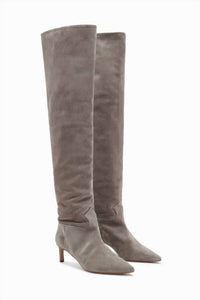 Ulla Johnson Women's Carolina Mid Heel Boots in grey - women's shoe - alternate view