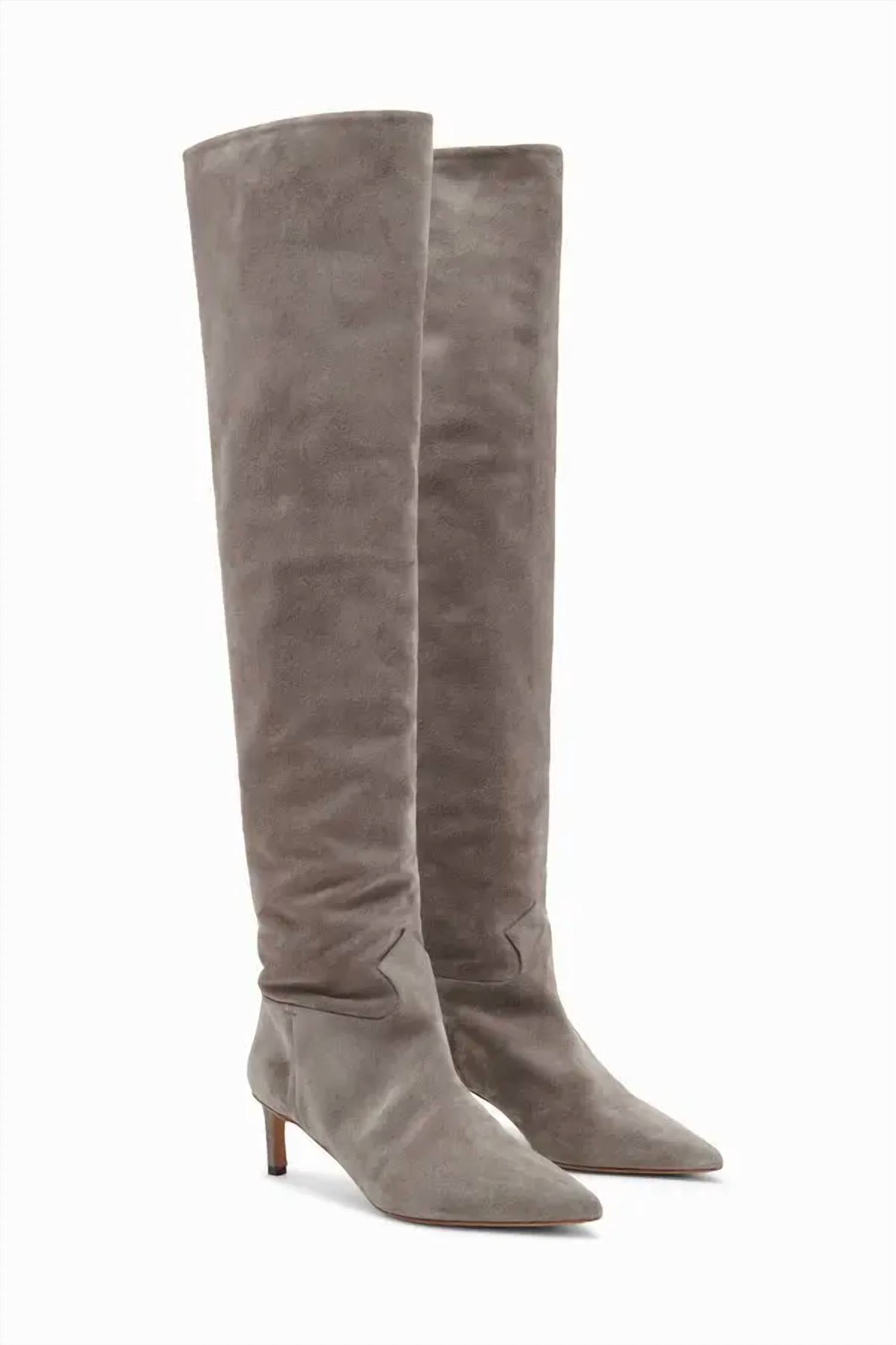 Ulla Johnson Women's Carolina Mid Heel Boots in grey - women's shoe - alternate view