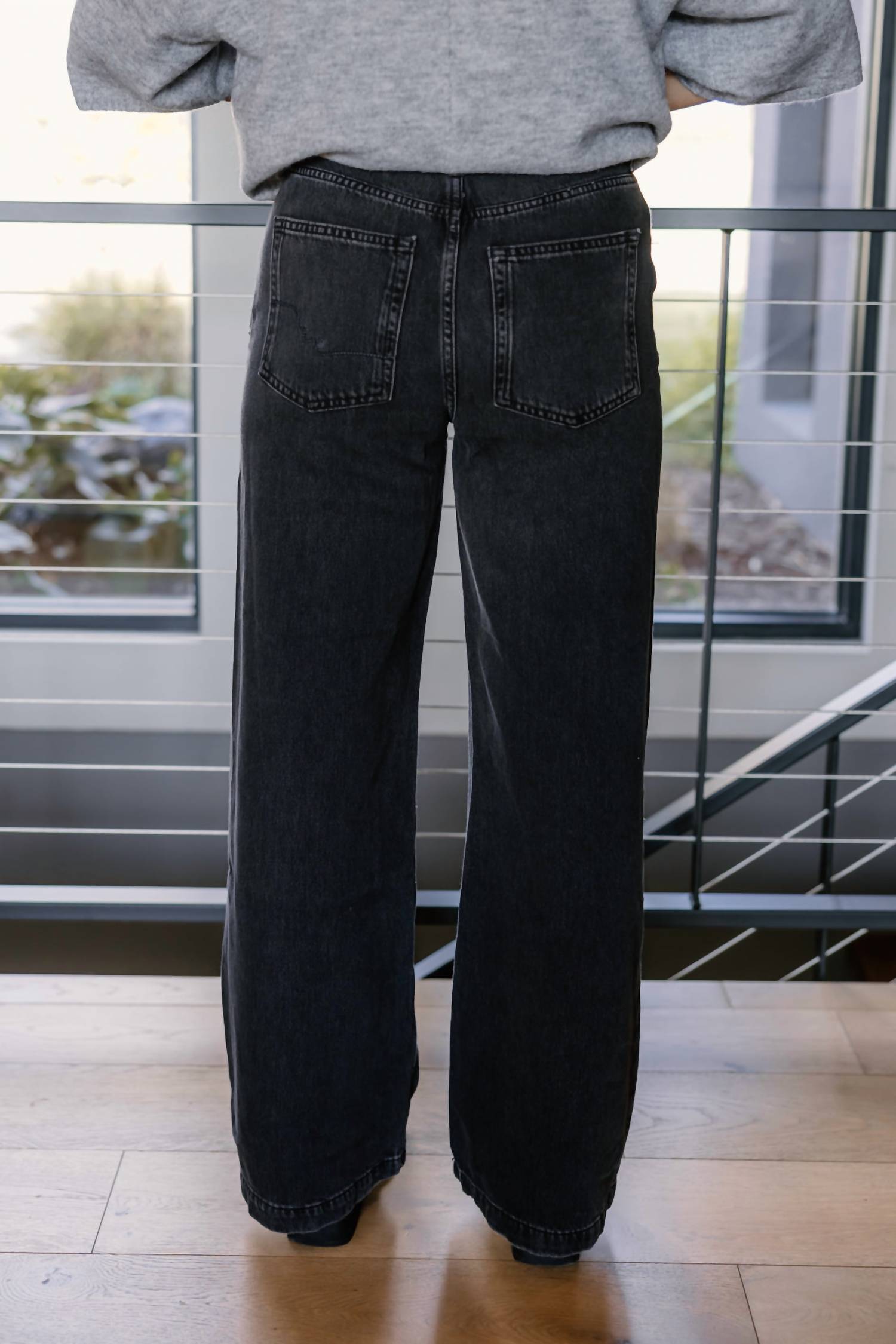 Free People Women's Stride Straight Jean in miles to go - women's jeans - alternate view