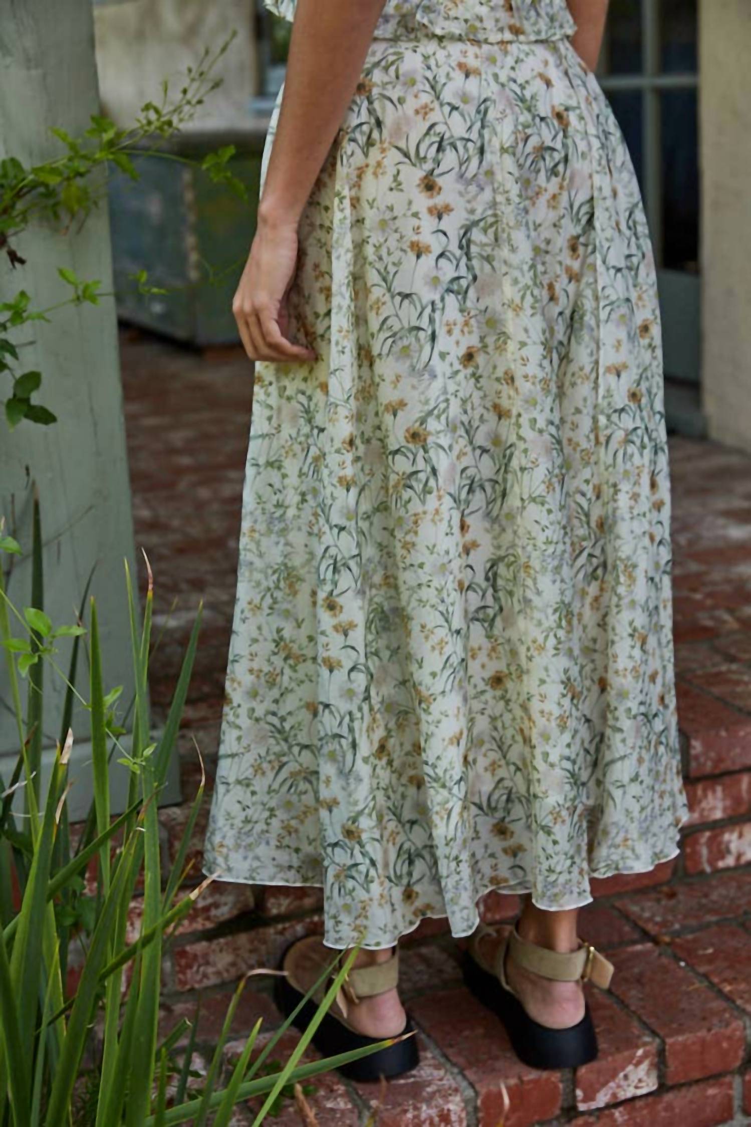 By Together Beatrix Skirt in floral print - women's skirt - detail view