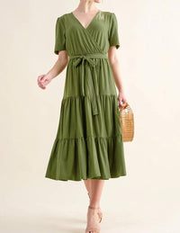And The Why - Soft Tiered Midi Dress
