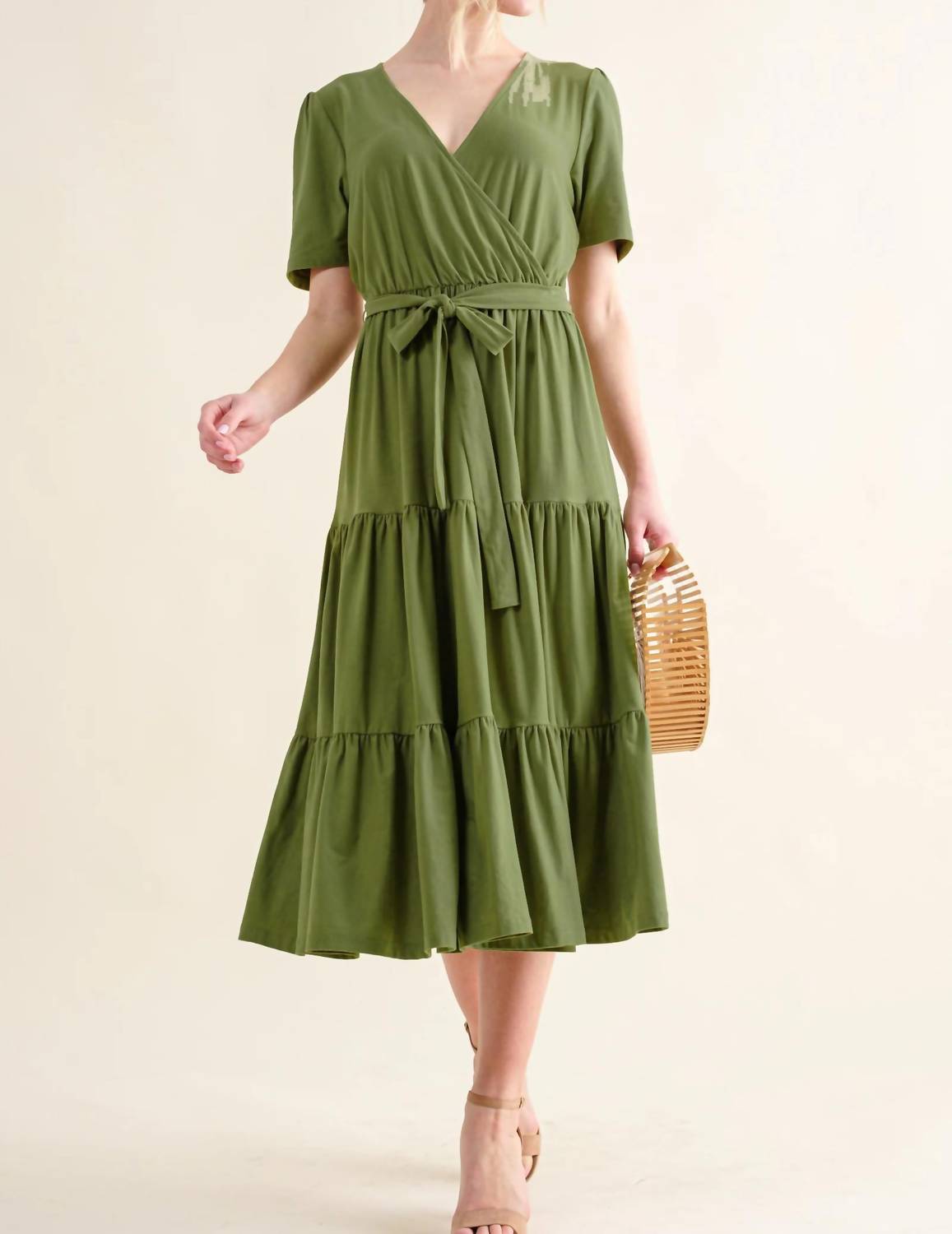 And The Why - Soft Tiered Midi Dress