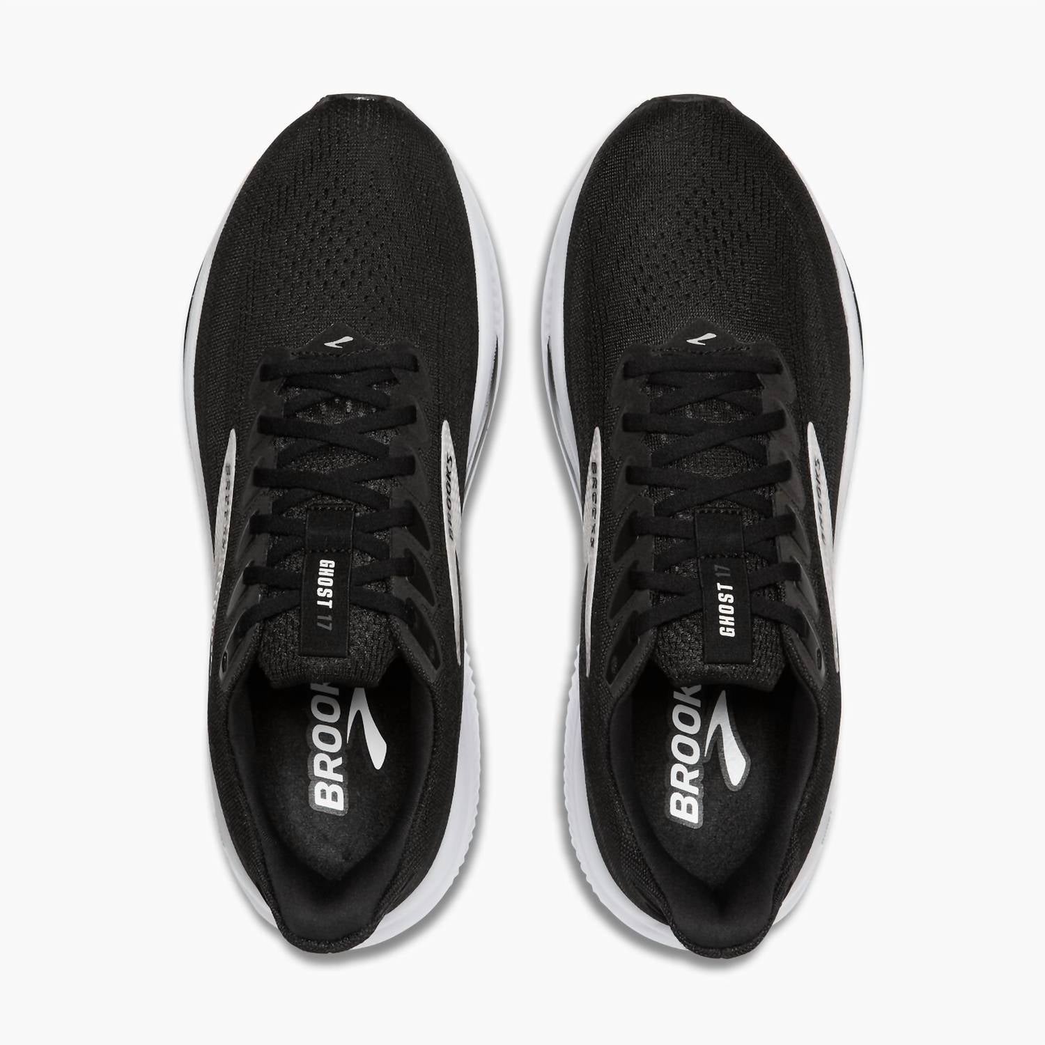 BROOKS Women's Ghost 17 Running Shoes - Wide in black grey white 1 - women's shoe - alternate view