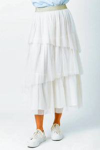 Mystree - Asymmetrical Ruffle Tulle Skirt