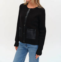 SIX/FIFTY Natalia Cardigan in black - women's cardigan - detail view