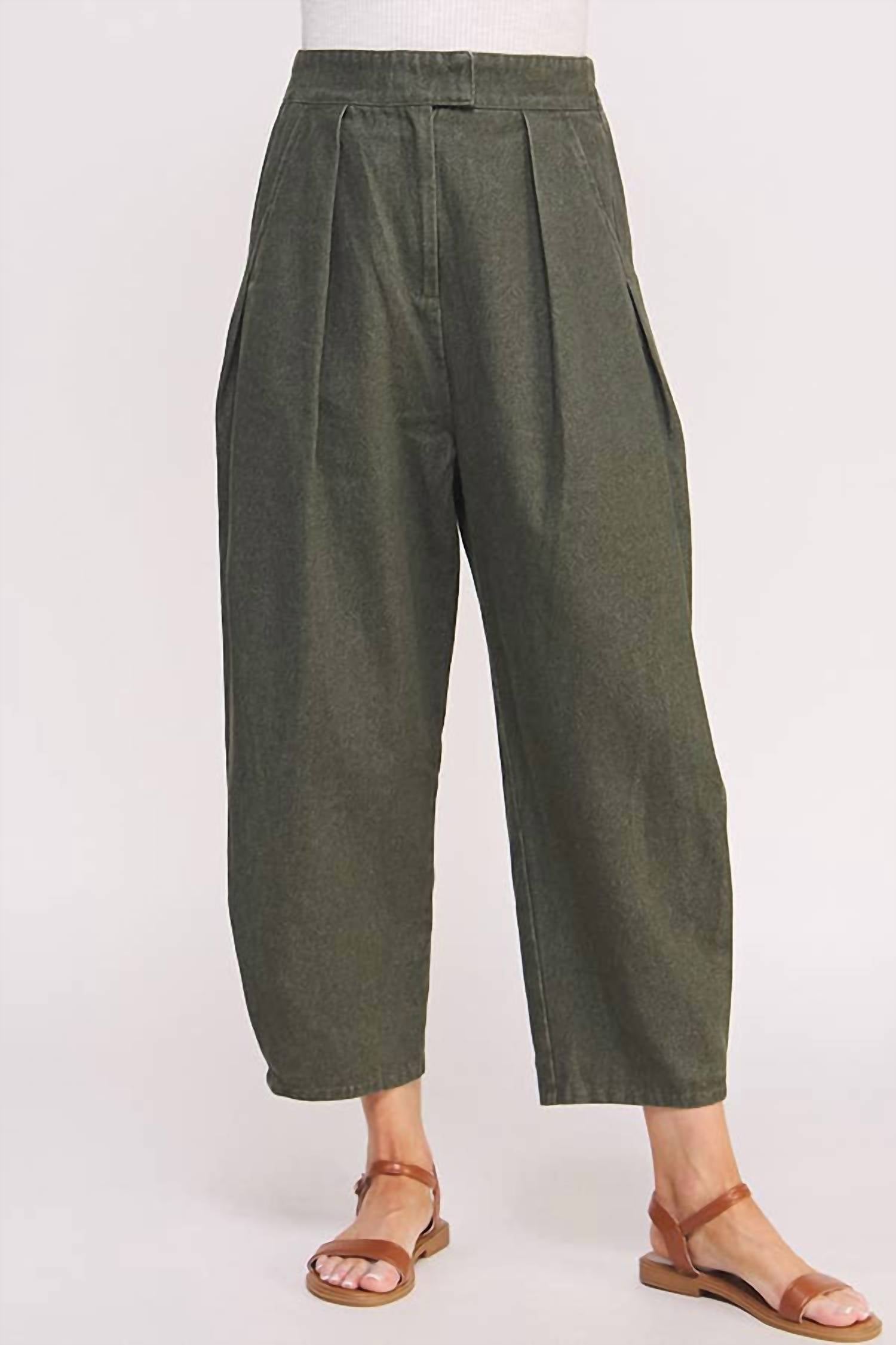Jade By Jane - High Waist Pleated Baggy Ankle Trousers