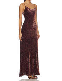 Veronica Beard Jolynn Maxi Dress in raisin - women's dress - detail view