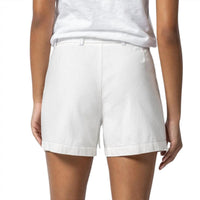 Lilla P Belted Canvas Short in white in white - women's shorts - detail view
