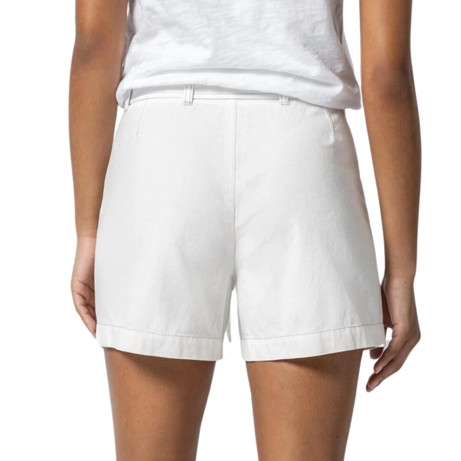 Lilla P Belted Canvas Short in white in white - women's shorts - detail view