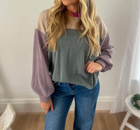 Lovely Melody - Keeley Corded Color Block Top
