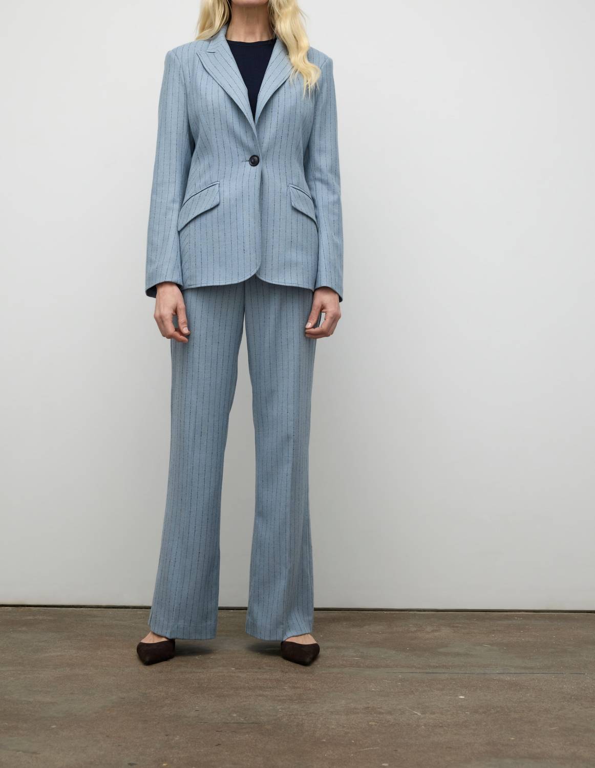 Iris Setlakwe - Pinstripe Bell Sleeve Jacket