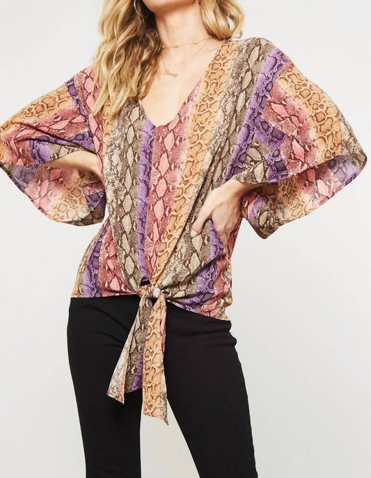 Promesa - Snake Skin Kimono Blouse