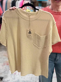 Easel - Short Sleeve Waffle Top