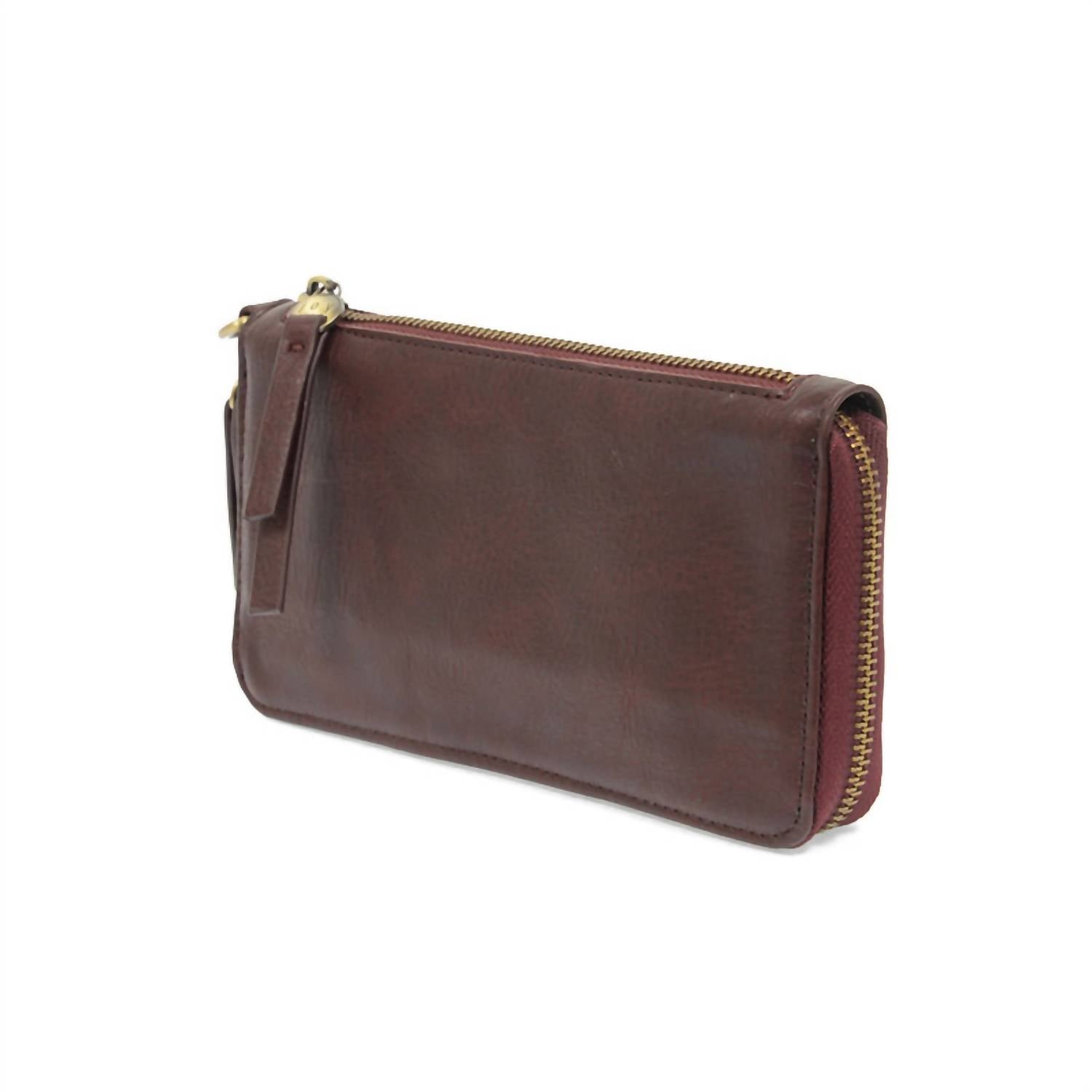 Joy Susan Women's Chloe Zip Wallet in wine - women's bag - detail view