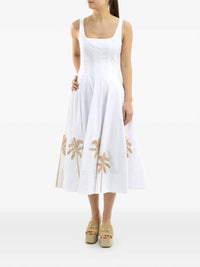 Staud - Embroidered Wells Midi Dress