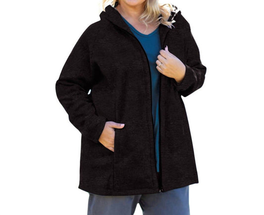 On The Plus Side - Lyddie Hooded Zip Up Fleece Jacket - Plus Size