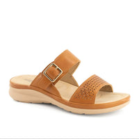 Andrea Women's Comfort Padded Footbed Sandal in cognac - women's sandal